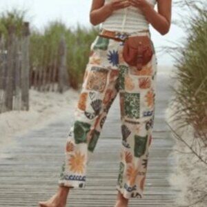 Free People Seaside Pull on Pants Small Wide leg relax fit. resort wear